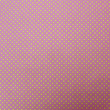 Polka Dot Cotton - Pink with Yellow Spots