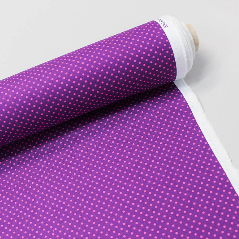 purple and pink spot polka dot cotton fabric