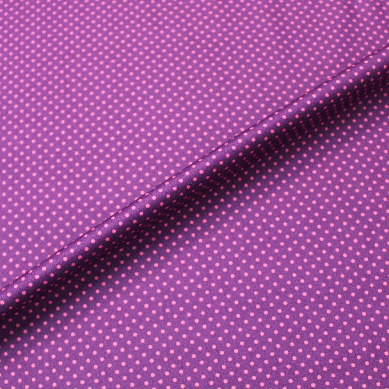 Polka Dot Cotton - Purple with Pink Spots
