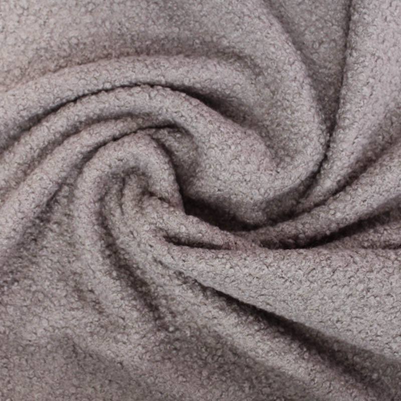 100% Polyester Microfibre Mink Grey Bouclé Dressmaking Fabric