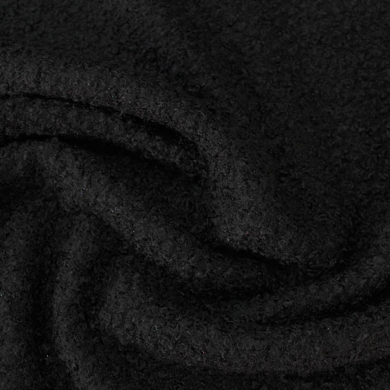 100% Polyester Black Bouclé Fabric