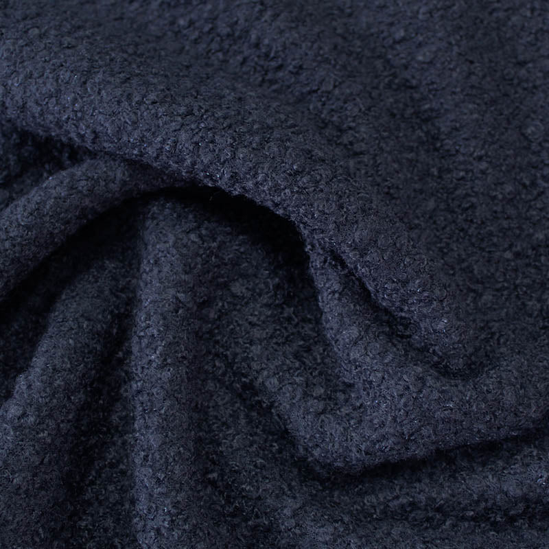 100% Polyester Navy Blue Bouclé Fabric