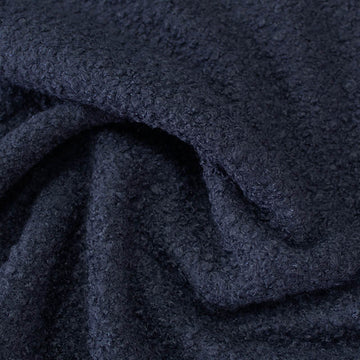 100% Polyester Navy Blue Bouclé Fabric