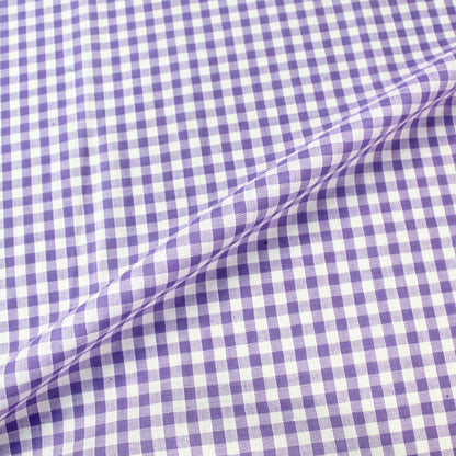 Polyester Cotton Corded Gingham - Lilac