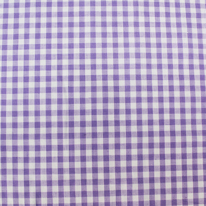 Polyester Cotton Corded Gingham - Lilac