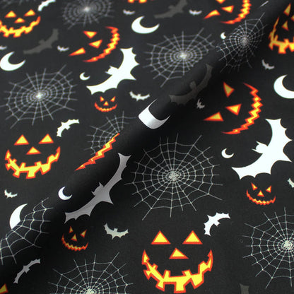 Printed Black Halloween Cotton - Spooky, Huh?
