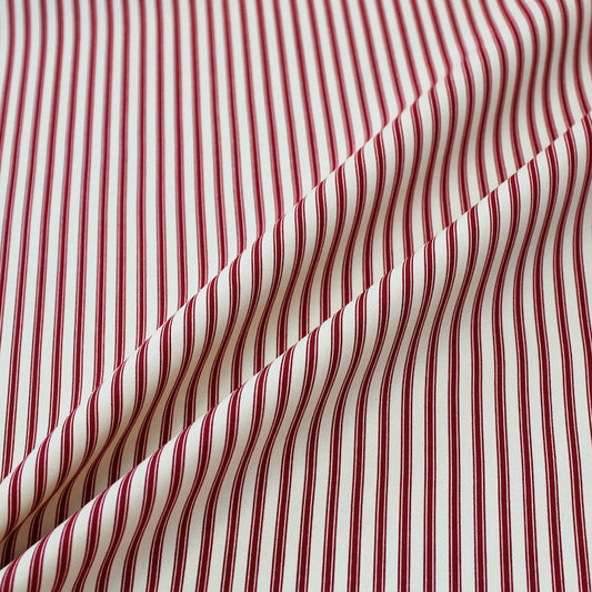 Printed Stripe Cotton - Antique Red and Cream Ticking