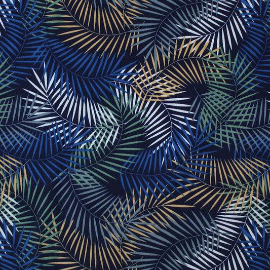 Printed Cotton Khaki, Sand and Blue Jungle Trails