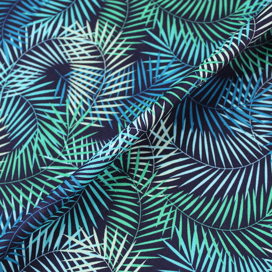 Printed Cotton Navy Blue Jungle Trails