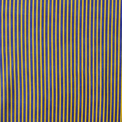 Printed Cotton Stripe - Royal Blue/Yellow - Marching On Together
