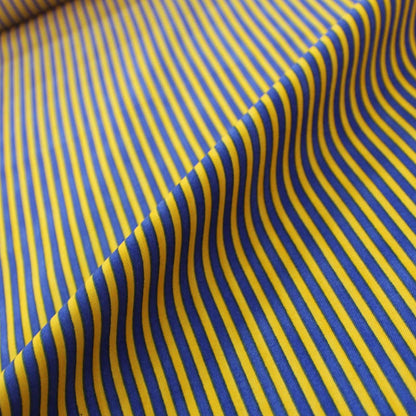 Printed Cotton Stripe - Royal Blue/Yellow - Marching On Together