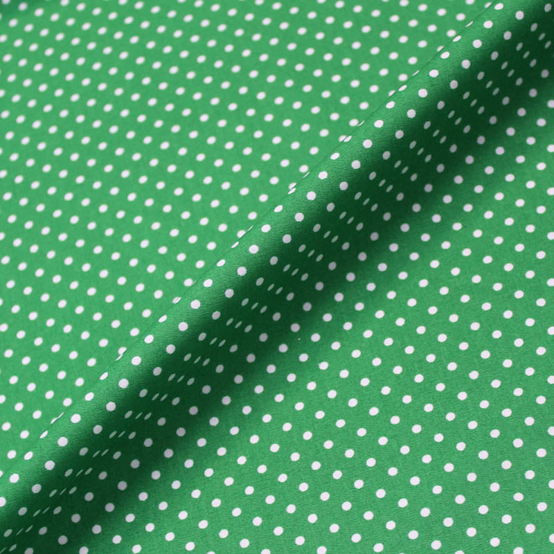 Polka Dot Cotton - Forest Green with White Spots