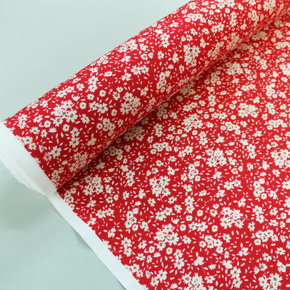 Printed Pinky Red Cotton - Daisy Chains