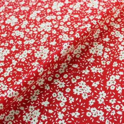 Printed Pinky Red Cotton - Daisy Chains