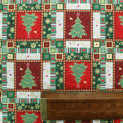 Printed Red,Green and Gold - Christmas Ready Trees