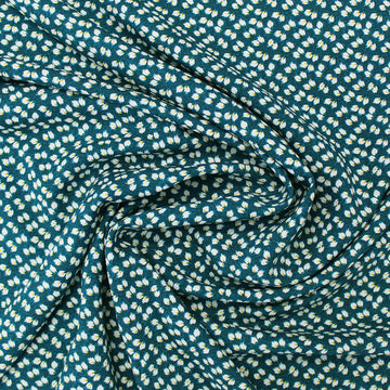 Printed Spun Viscose Petra in Dark Jade