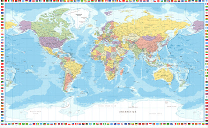 Cotton World Map Panel