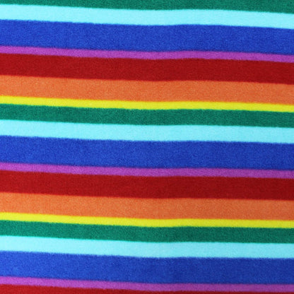 Polar Fleece Fabric - Rainbow Stripe 
