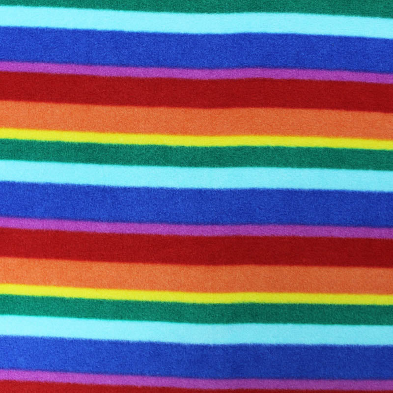 Polar Fleece Fabric - Rainbow Stripe 