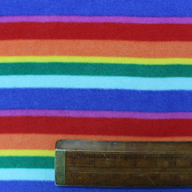 Polar Fleece Fabric - Rainbow Stripe 