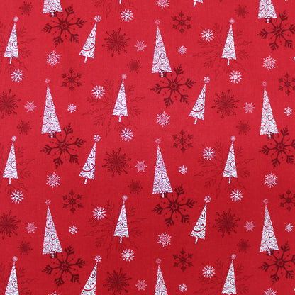 Red Christmas Cotton - Magical Trees