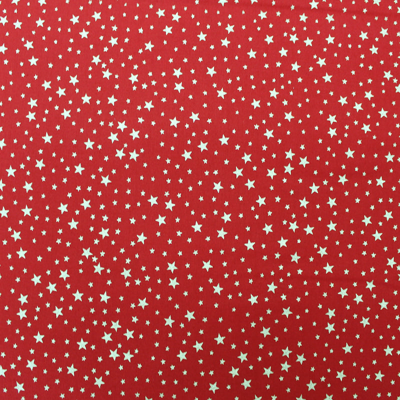 Red Christmas Patchwork - Golden Falling Stars