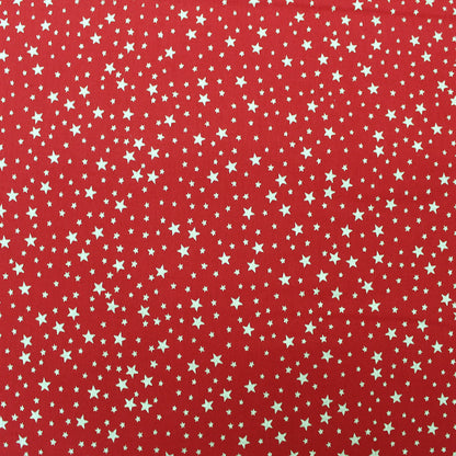 Red Christmas Patchwork - Golden Falling Stars