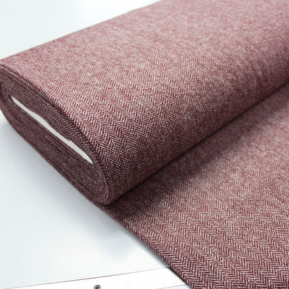 Brick Dressmaking Wool Blend Herringbone - Malbec