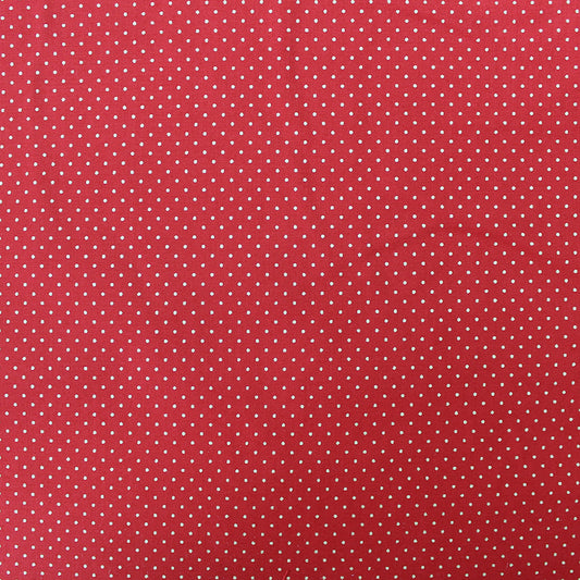 Red Metallic Christmas Cotton - Golden Spots