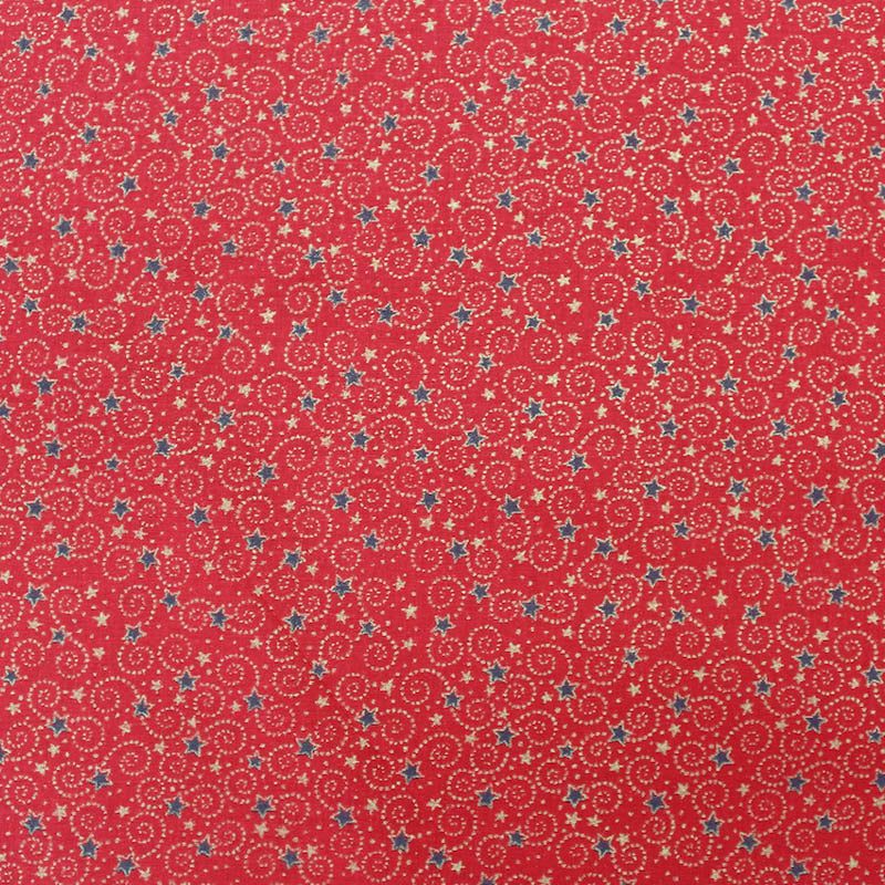 100% cotton Red Star Print Christmas Fabric