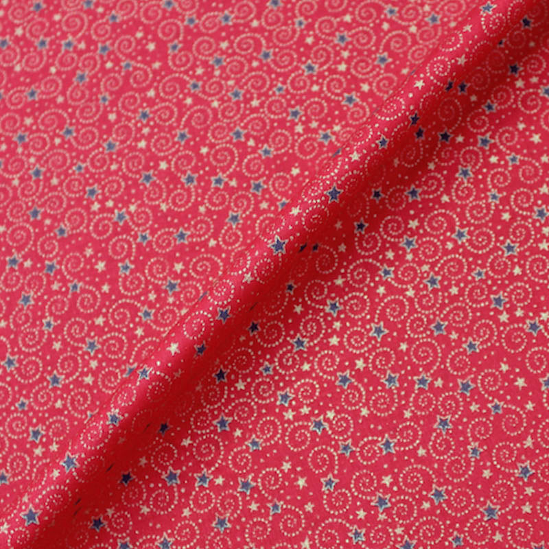 100% cotton Red Star Print Christmas Fabric
