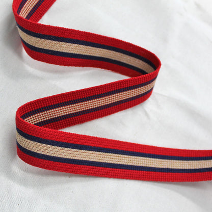 Red, Navy and Taupe Webbing