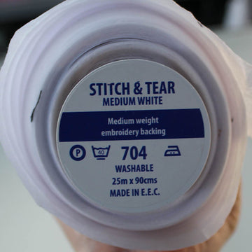 Stitch and Tear Medium White Interfacing Fabric
