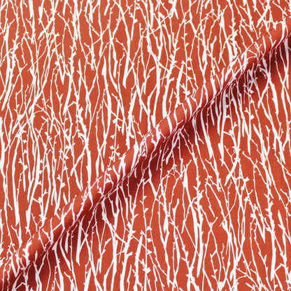 Wide Width Cotton Poplin - Forest - Burnt Orange