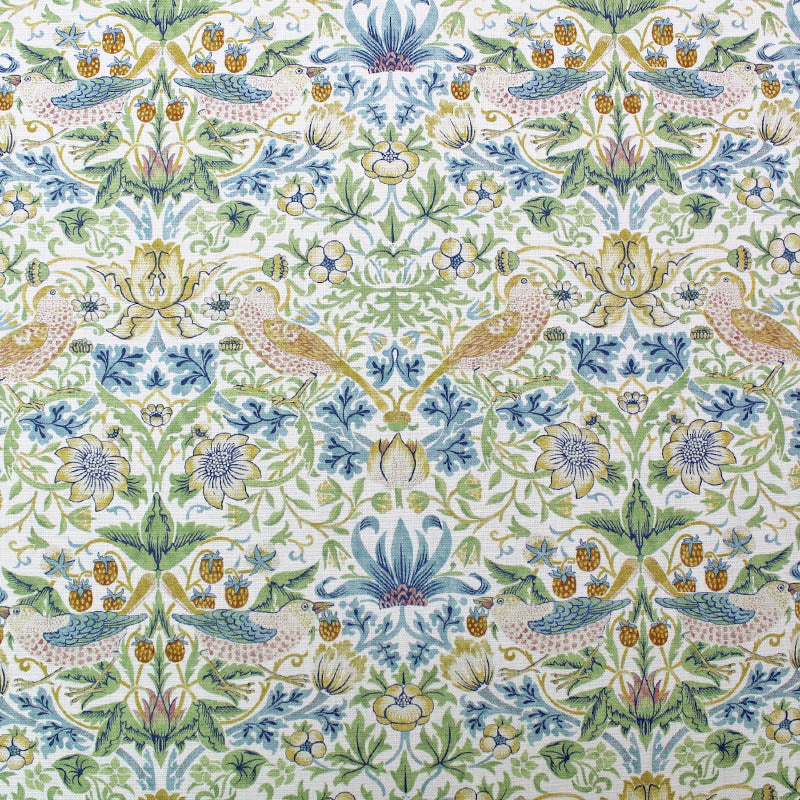 William Morris Strawberry Thief Fabric - Apple and Blush