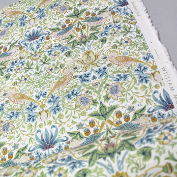 William Morris Strawberry Thief Fabric - Apple and Blush