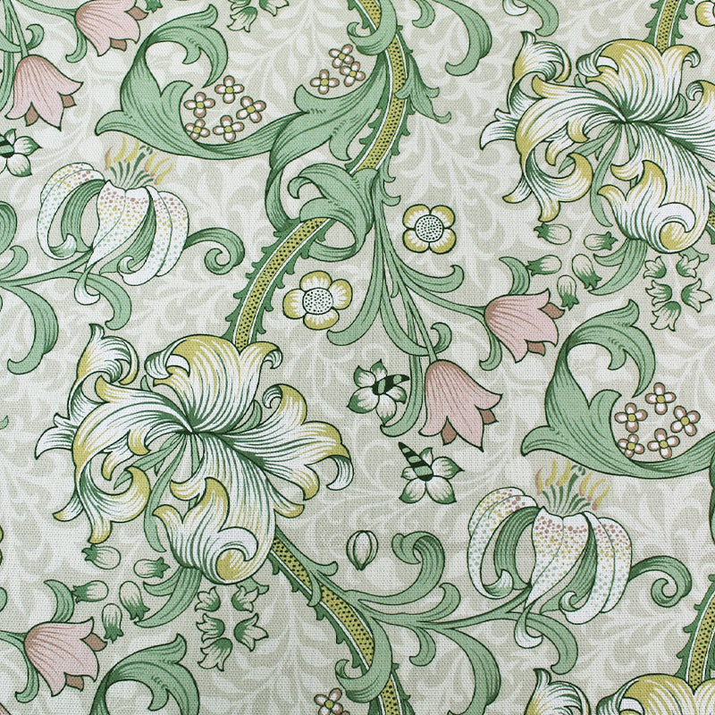 William Morris Golden Lily Fabric | Linen & Blush Pink – Fabrics Galore