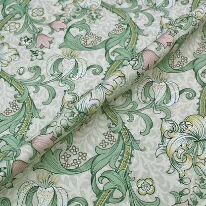 William Morris  Golden Lily Furnishing Fabric - Linen & Blush Pink 