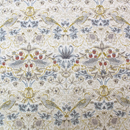 William Morris Strawberry Thief Fabric - Linen and Plum