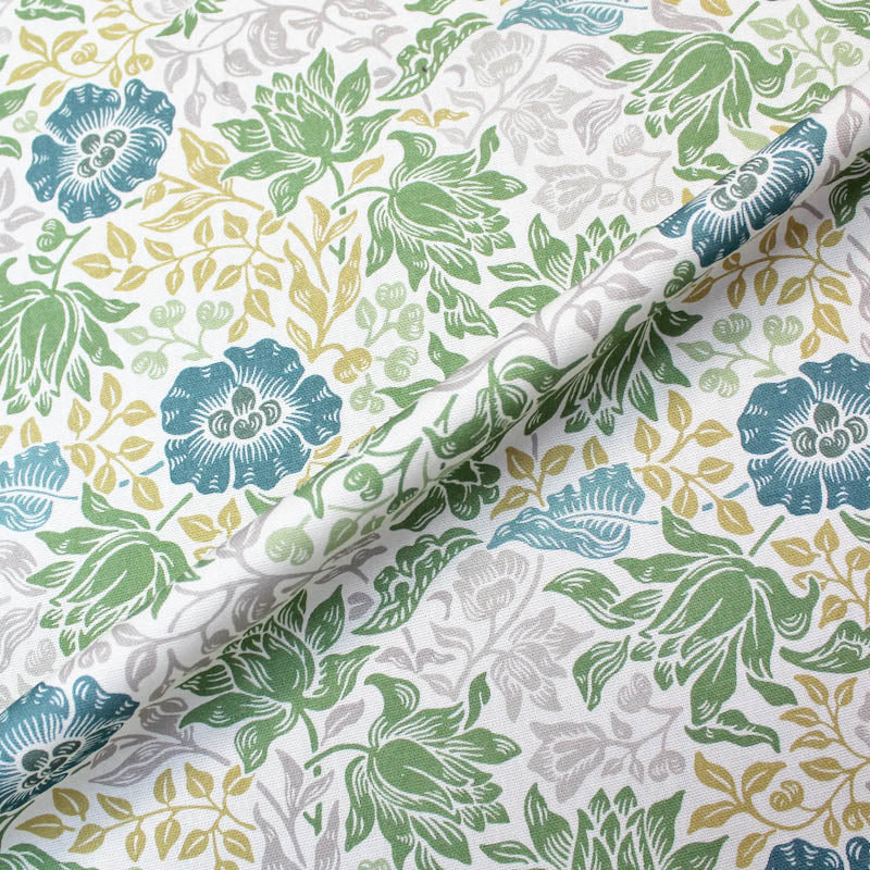 William Morris Green Mallow Furnishing Fabric 