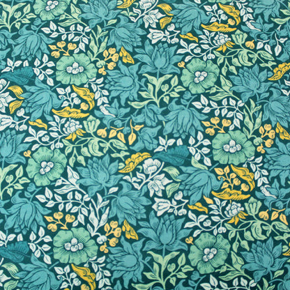 William Morris Teal Mallow Furnishing Fabric 