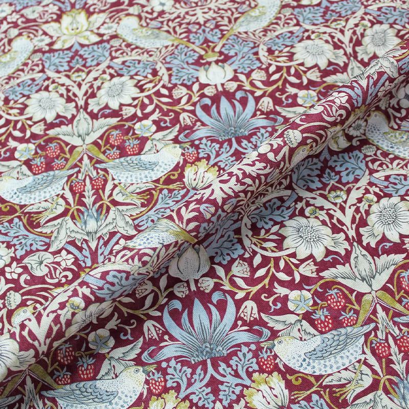 William Morris Strawberry Thief Fabric - Plum