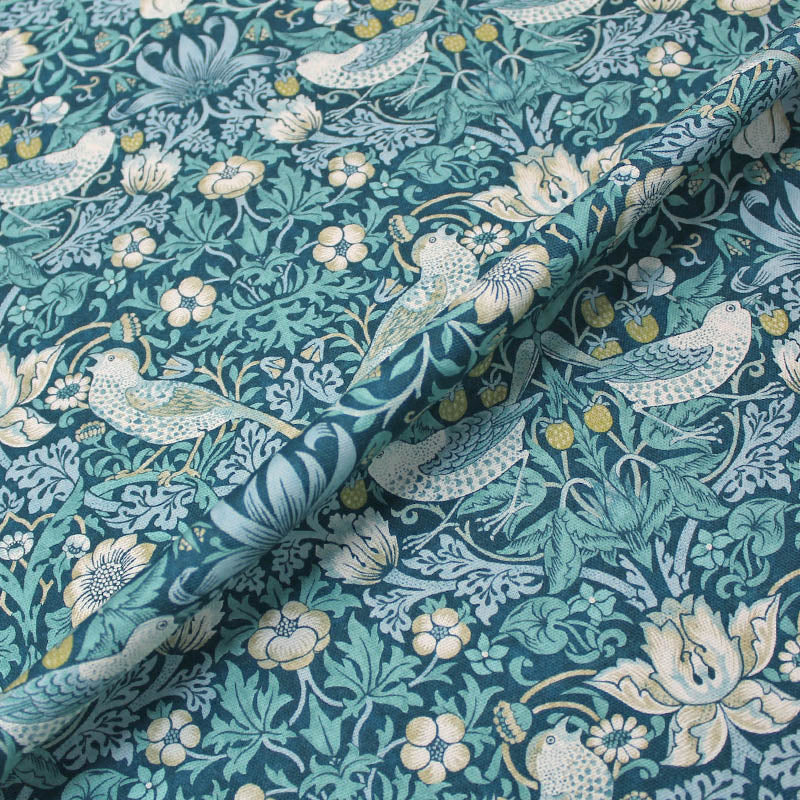 William Morris Strawberry Thief Fabric - Teal 