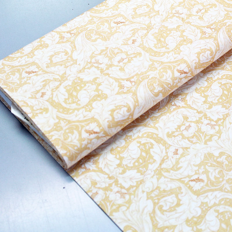 Yellow and cream floral cotton fabric