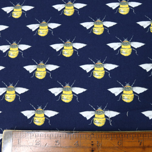 Bees Cotton - Navy