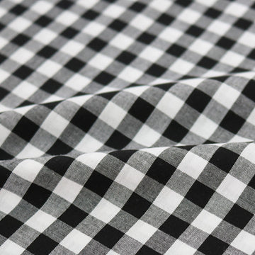 Dressmaking Cotton 9mm Gingham - Wide Width - Black