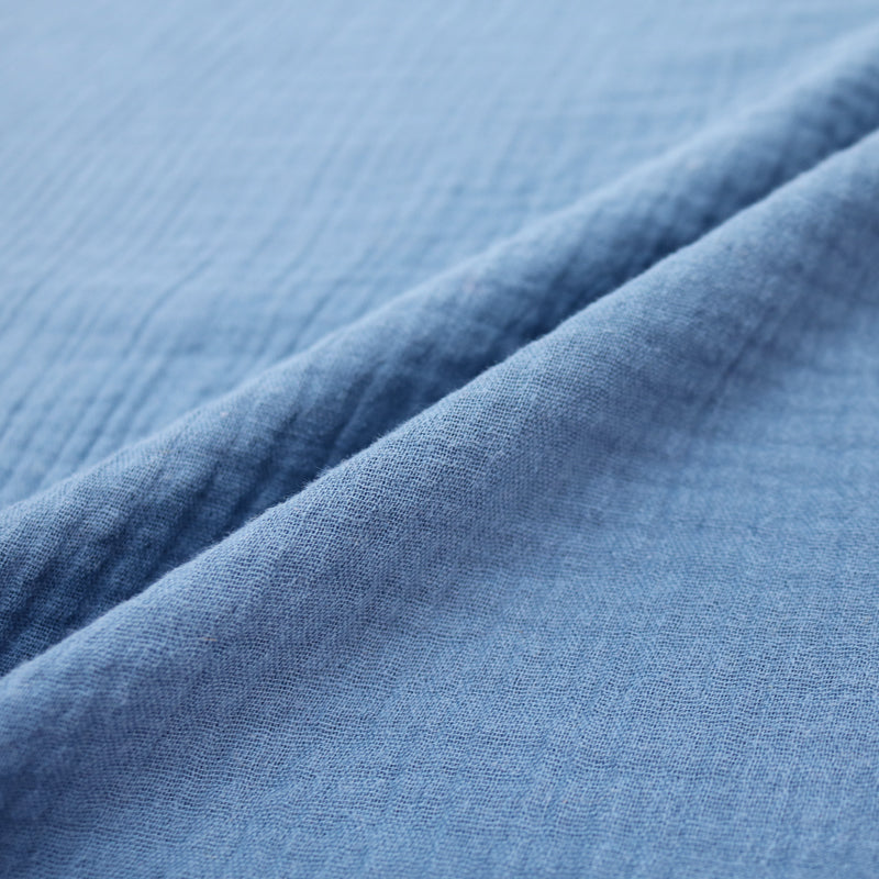 120CM REMNANT Cotton Double Gauze  - Sea Blue