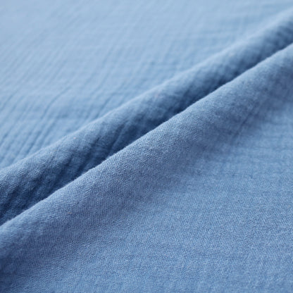 120CM REMNANT Cotton Double Gauze  - Sea Blue