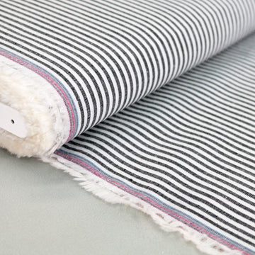 Chambray Cotton - Stripe - Charcoal