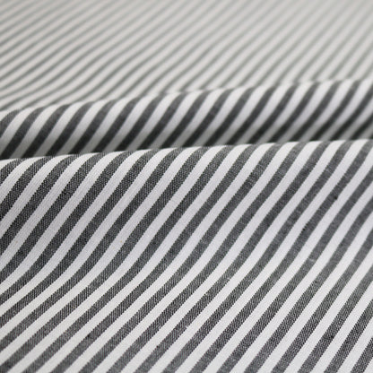 Chambray Cotton - Charcoal - Stripe